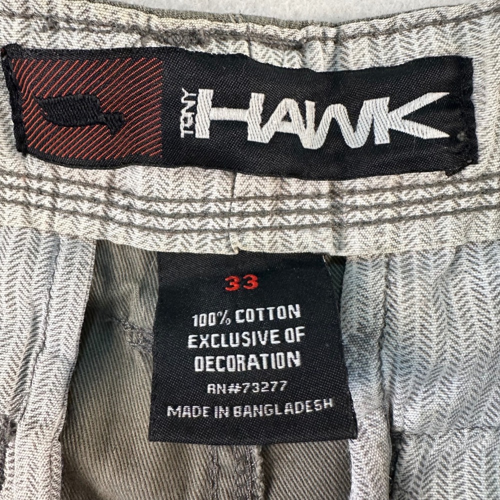 Tony Hawk Mens Cargo Shorts Size 33 Olive Green Cotton Skate Utility Casual - Picture 4 of 6